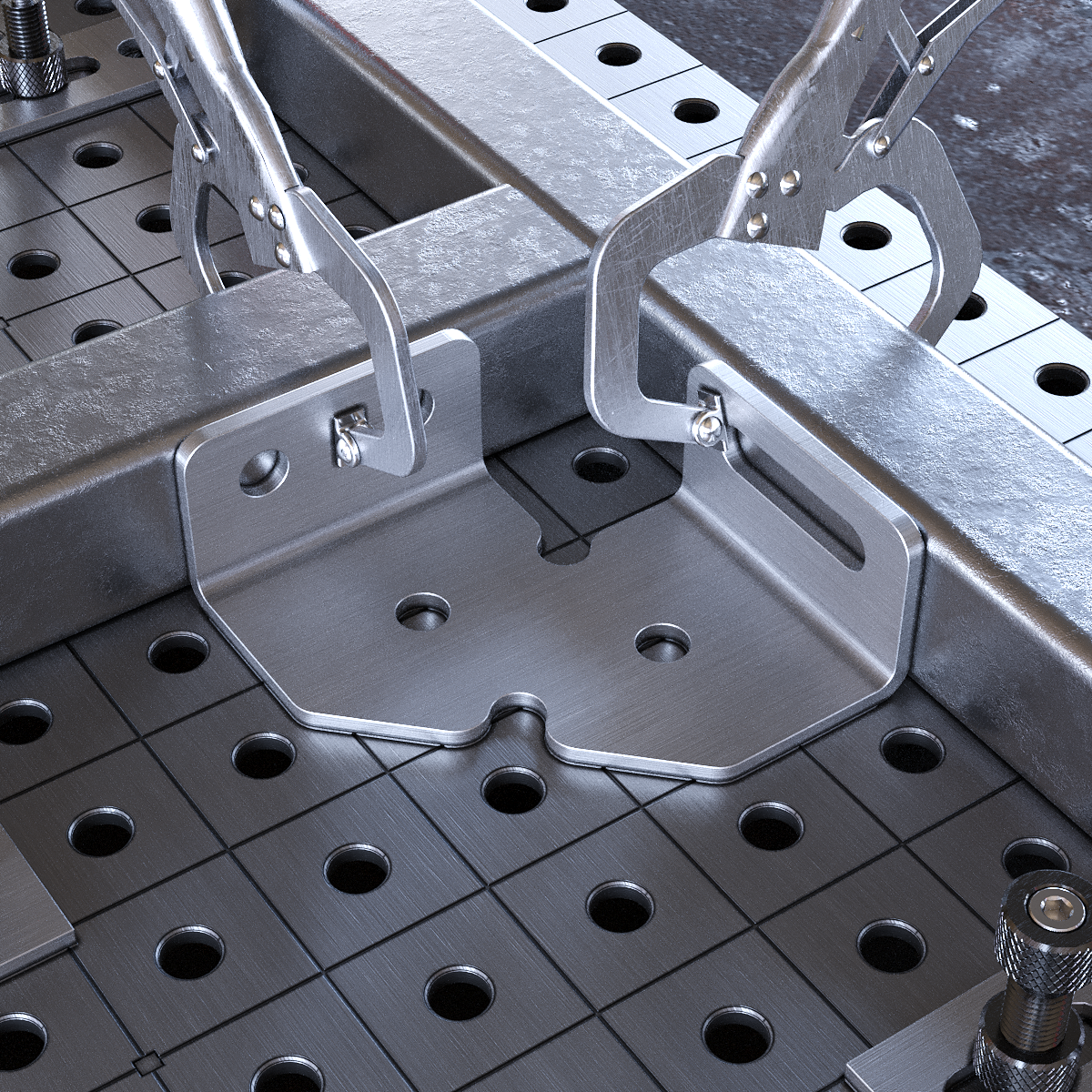 Clamping Square Left 100x100x50 4 mm
